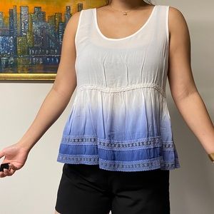Blue ombré open back tank